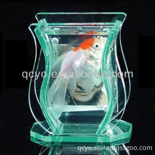 3.5L High quality factory price fashion design round shape acrylic fish tank with 100% virgin material